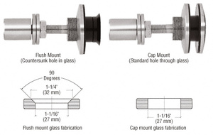 CRL 316 Polished Stainless Steel Swivel Combination Fastener for 3/8 to  1/2 Tempered Glass