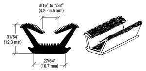 CRL 96" Flexible Flocked Rubber Glass Run Channel for Plymouth, Dodge and Imperial 4-Door Models