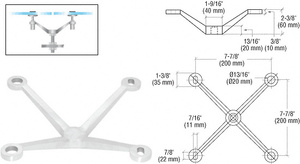 CRL Polished Stainless Regular Duty Spider Fitting  4-Way Arm Column Mount