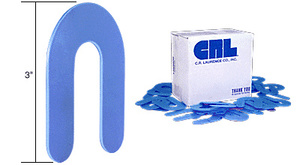 CRL Blue 1/16" x 3" Plastic Horseshoe Shims