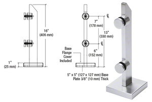 CRL 316 Brushed Stainless Point Supported Mini Post