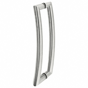 CRL Brushed Stainless Glass Mounted Curved Tubular Back-to-Back Pull Handle - 24" (610 mm)