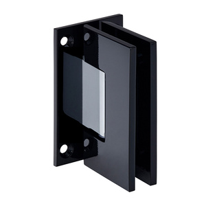 CRL Black with Chrome Center Block Geneva 037 Series Wall Mount Full Back Plate Standard Hinge