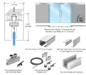 CRL50 Series Bi-Parting Synchronized Ceiling Mount Kit