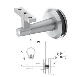 CRL-Blumcraft® Pacific Series Mill Aluminum Glass Mounted Hand Rail Bracket