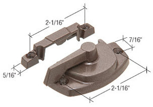 CRL Truth Bronze Sash Lock with Lugs - 7/16" Backset 2-1/16" Mounting Holes