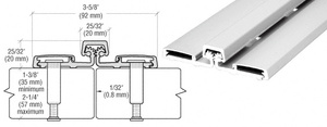 CRL Satin Anodized Roton® 057HD Series 83" Heavy-Duty Full Surface Hinge