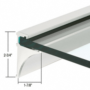 CRL Brite Anodized 18" Aluminum Shelf Kit for 3/8" Glass