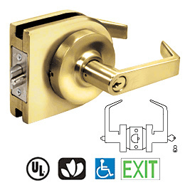 CRL Polished Brass Grade 2 Lever Lock Housing - Entrance