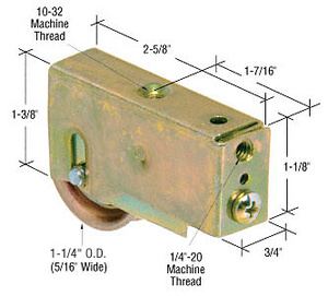 CRL 1-1/4" Steel Ball Bearing Sliding Glass Door Roller with 3/4" Wide Housing