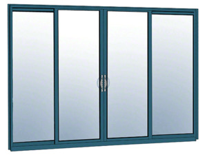 CRL-U.S. Aluminum OXXO Sliding Door Thermally Broken Block Frame Unglazed With Screen Custom Painted