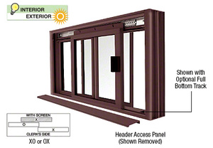 CRL Duranodic Bronze DW Series Manual Deluxe Sliding Service Window OX or XO with Screen