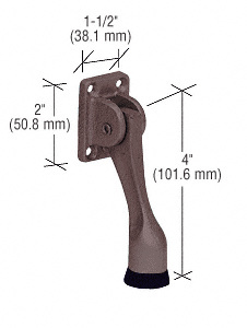 CRL Bronze 4" Door Mounted Heavy-Duty Kick-Down Door Holder