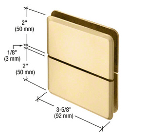 CRL Satin Brass Prima 02 Series Glass-To-Glass Mount Hinge