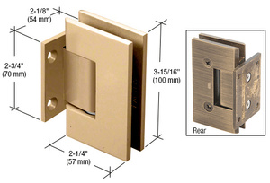 CRL Satin Brass Vienna 074 Series Wall Mount Short Back Plate Hinge