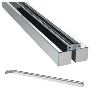 CRL Polished Stainless Custom Size Double Door Glass-to-Wall Floating Header with Fin Brackets
