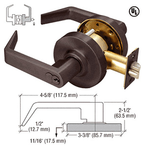 CRL Heavy-Duty Oil Rubbed Bronze Grade 1 Lever Locksets Storeroom - 7-Pin SFIC