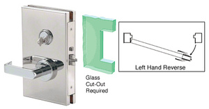 CRL Polished Stainless 6" x 10" LHR Center Lock With Deadlatch in Storeroom Function