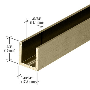 CRL Brushed Bronze 1/2" Fixed Panel Shower Door Deep U-Channel - 95"