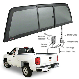 CRL "Perfect Fit" Solar Privacy Glass with Black FrameTri-Vent Slider for 2014-2018 Chevy Silverado/GMC Sierra 1500 and 2015-2018 Chevy/GMC 2500-3500