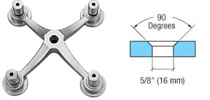 CRL 316 Polished Stainless 4-Way Hand Rail Bracket