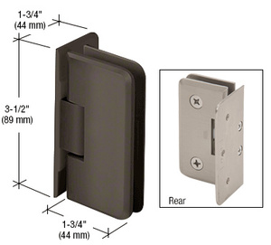 CRL Oil Rubbed Bronze Petite 044 Series Wall Mount Offset Back Plate Hinge