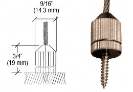 CRL Brushed Nickel Plated Short Round Floor Base Fitting for Cable Display System