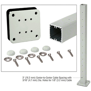 CRL Agate Gray 42" Surface Mount Cable Center Post Kit for 200, 300, 350, and 400 Series Rails