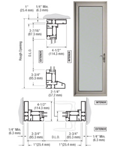 CRL-U.S. Aluminum Clear Anodized Series 900 Terrace Door Hinged Right Swing Out