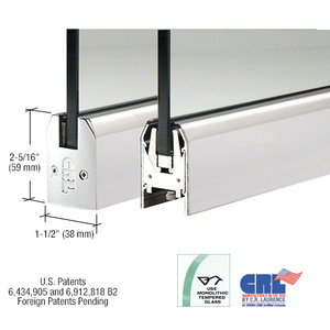CRL Polished Stainless 1/2" Glass Low Profile Tapered Door Rail Without Lock - 35-3/4" Length