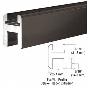 CRL Oil Rubbed Bronze Flat/Flat Profile Deluxe Shower Door Header Kit - 95"