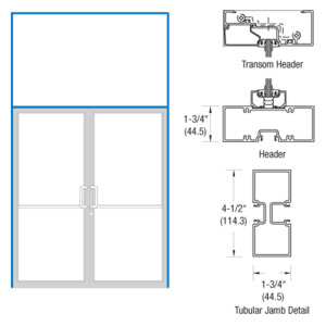 CRL-U.S. Aluminum Bronze Black Anodized Double Door 75-1/2" x 126" 450 Series Single Acting Transom Frame