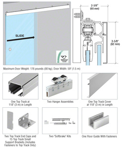 CRL51 Series Wall Mount Single Slider with Fixed Panel Kit