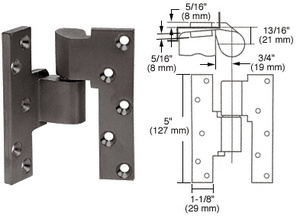 Rixson® Dark Bronze Left Hand 3/4" Offset Intermediate Pivot