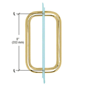 CRL Polished Brass 8" BM Series Back-to-Back Handle Without Metal Washers