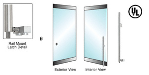CRL-Blumcraft® Brushed Stainless Right Hand Swing Rail Mount Keyed Access "Z" Exterior Bottom Securing Deadbolt Handle