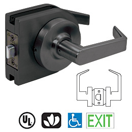 CRL Matte Black Grade 2 Lever Lock Housing - Passage