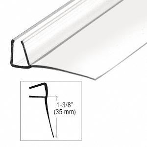 CRL 95" Clear Poly U-Channel with 1-3/8" (35 mm) Fin for 1/2" Glass