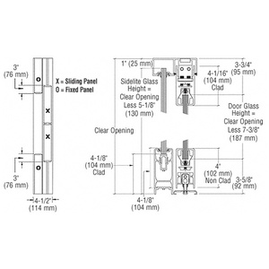 CRL Satin Anodized OXXO SSR 4" Square Sliding Door System