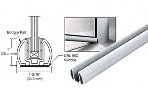CRL Mill 241" Bottom Rail Only for the Aluminum Windscreen System