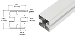 CRL Sky White Heavy-Duty Windscreen Post Only - 48"