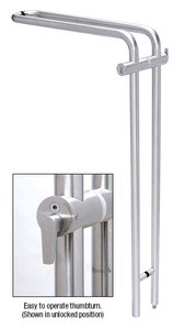 CRL 316 Polished Stainless 48" Left Hand LLPA Series Locking Ladder Pull - Curved Exterior