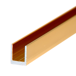 CRL Brite Gold Anodized 1/4" Single Aluminum U-Channel