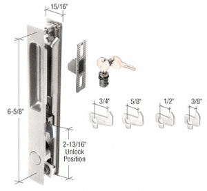 CRL Chrome Mid-Latch Flush Door Handle