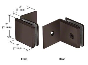 CRL Oil Rubbed Bronze Fixed Panel Beveled Clamp With Large Leg