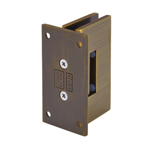 Polished Steel Square-Cornered Desk Lock in Antique-by-Hand