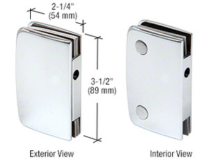 CRL Polished Chrome Adjustable Wall Mount Offset Back Plate Hinge