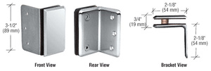 CRL Polished Chrome Pinnacle and Prima Series Wall Mount Bracket