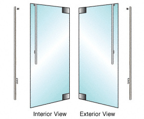 CRL-Blumcraft® Brushed Stainless Left Hand Swing Glass Mount "JS" Exterior Dummy Handle