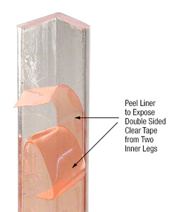 CRL Clear 1/2" x 1/2" L-Angle with Pre-Applied Tape - 95" Length